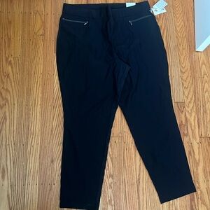 NWT Navy pull on pants with zipper pockets